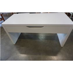 WHITE L DESK AND OFFICE CHAIR