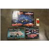 Image 1 : TIN CAR SIGNS, PAPER MACHE CAR, AND CARDBOARD ADVERT