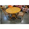 Image 1 : ROUND MAPLE DINING TABLE W/ JACK KNIFE LEAF AND 2 CHAIRS