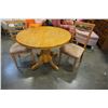 Image 3 : ROUND MAPLE DINING TABLE W/ JACK KNIFE LEAF AND 2 CHAIRS