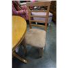 Image 4 : ROUND MAPLE DINING TABLE W/ JACK KNIFE LEAF AND 2 CHAIRS