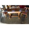 Image 1 : ANTIQUE ENGLISH OAK CARVED DINING TABLE DRAWLEAF WITH 4 CHAIRS