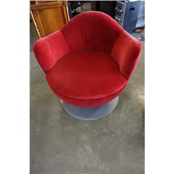 RED METAL BASE SWIVEL CHAIR