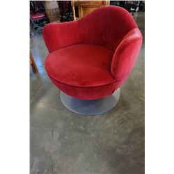 RED METAL BASE SWIVEL CHAIR