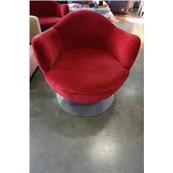 RED METAL BASE SWIVEL CHAIR