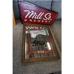 MILL ST WOOD SIGN AND FORD MOTOR COMPANY MIRROR ADVERT