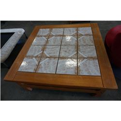 TEAK TILE TOP COFFEE TABLE