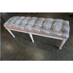 WHITE TUFTED BENCH