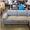 Image 3 : BRAND NEW 2PC GREY FABRIC RIGHT HAND SECTIONAL SOFA - RETAIL $1499