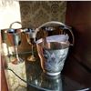 Image 1 : BRASS ICE BUCKET AND WINE GOBLETS