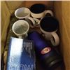 Image 1 : LOT OF NEW LICENSED NHL AND NBA MUGS, SHOTGLASSES, TRAVEL MUG, RETAIL $175
