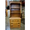 Image 1 : OAK 2 PIECE BOOK SHELF W/ 3 DRAWERS