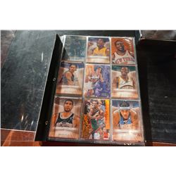 BINDER OF NBA BASKETBALL INSERT AND STAR PLAYER CARDS