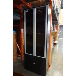 BLACK MODERN IKEA CABINET W/ 2 GLASS DOORS
