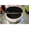 Image 2 : PINK STUDDED TUFTED SEMI CIRCLE STORAGE BENCH