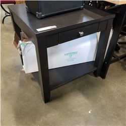 PAIR OF BLACK 1 DRAWER END TABLES