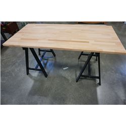 WOOD DOUBLE PEDESTAL DINING TABLE AND DESK