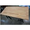 Image 3 : WOOD DOUBLE PEDESTAL DINING TABLE AND DESK