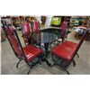 Image 1 : WROUGHT IRON TABLE WITH GLASS AND 6 CHAIRS