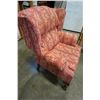 Image 2 : CARVED CLAW FOOT WING BACK ARM CHAIR