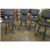 Image 3 : SET OF 4 METAL SWIVEL BAR STOOLS