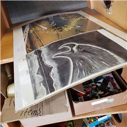 2 LEP BIRD UNFRAMED PRINTS