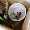 Image 3 : VINTAGE ENAMEL DIPPER, DENTAL SPITOON, MEAT GRINDER, OLD BOTTLES, SPOON