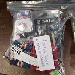 BAG OF LICENSED SPORTS COLLECTABLES, RETAIL $300