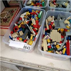 2 BINS OF VINTAGE LEGO