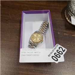 MENS ROLEX WATCH UNAUTHENTICATED