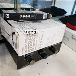 DYNACO 5 CHANNEL HOME THEATER SYSTEM, VIBE STEREO HEADPHONES, AND POWER BANK