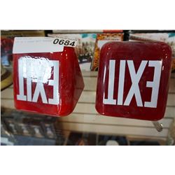 LOT OF 2 GLASS EXIT SHADES