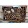 Image 2 : HIGHLY CARVED EARLY CHINESE DRAGON WALL HANGER AND CHINESE FILAGREE JEWELRY BOX