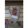 Image 2 : CRYSTAL RUBY CUT CLEAR VASE AND DISH