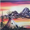 Image 3 : FIRST NATIONS PAINTING ON CANVAS SIGNED BAZMPOOSH 94