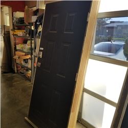 36 INCH EXTERIOR DOOR, WITH FRAME, AND ELECTRONIC DEADBOLT HANDLE COMBO, PASSWORD 1080,