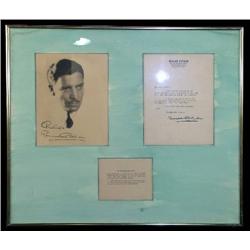 Framed and Autographed letter and photo of Ronald Coleman