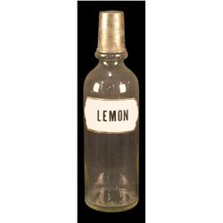 Lemon (glass label) syrup bottle w/ metal cap