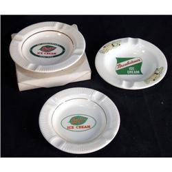 Lot 3 of Ice Cream Ash Trays, Breyers, Breakstones