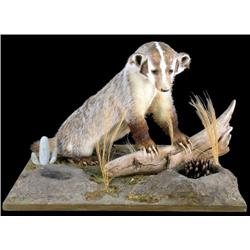 Stuffed animal mount  Badger