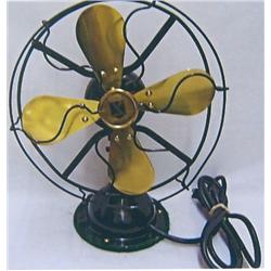 Graybar electric desk fan w/ brass blades