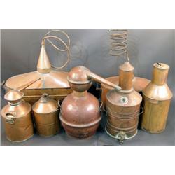7 pices of copper Moonshine still components
