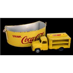 1 lot of 2 Coke items Ballpark carrier and toy truck