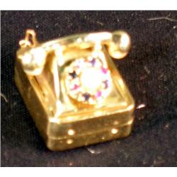 Small telephone music box w/ jewels, charm or necklace