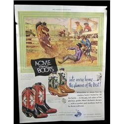 Large Acme Boot Poster c. !960 30 x 40
