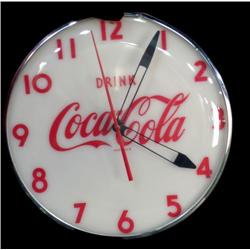 1950s Coca-Cola clock, white