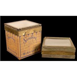 Sunshine Biscuit box w/ 4 glass lids....