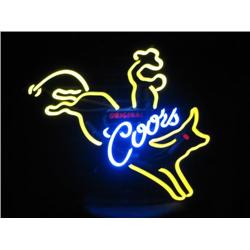 Original Coors bull rider neon, large size