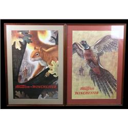 2, framed Winchester signs 33 x 47 