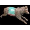 Image 1 : Wood Carousel bear w/green saddle and stirrup, circa 1890